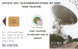 TARJETA DE TOGO DE 50 UNITES DE UNA ANTENA PARABOLICA PARA SATELITES (SATELLITE) - Togo