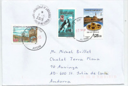 Lettre D'Anatolie (Sanliurfa) Adressée En Andorre, Avec Timbre à Date Arrivée Au Recto Enveloppe - Storia Postale