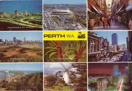19165- PERTH- DIFFERENT VIEWS BY DAY, BY NIGHT, WINDMILL, FLOWERS, BEACH - Perth