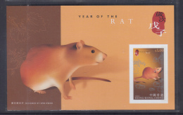 Hong Kong 2008 Year Of The Rat Imperf S/S MNH - Blocs-feuillets