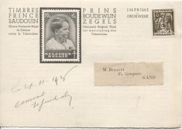 TP 337 Roulette BXL 1936 S/CP Publicitaire Pour Les TP Du Prince Baudouin V.Gand PR2101 - Roller Precancels 1930-..