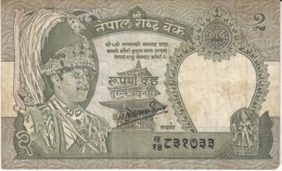 Nepal #29b, 2 Rupees 1980s Banknote Money Currency - Nepal