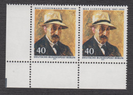 Berlin Michel Nr. 434 Mit Plattenfehler Philotax BF 41  - Postfrisches Eckrandpaar - Variétés Et Curiosités