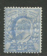 GB 1902 - 10 KEV11 2 1/2d Blue  Umm Wmk 49  P14.. ( M97 ) - Unused Stamps