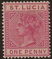 ST LUCIA 1883 1d SG 32 Cat £55 HM RT243 - St.Lucia (...-1978)