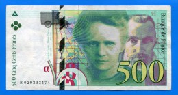 500  Fr  1994 - 500 F 1994-2000 ''Pierre En Marie Curie''