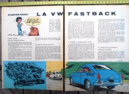 PUB PUBLICITE AUTO ILLUSTREE PAR JIDEHEM VW VOLKSWAGEN FASTBACK - Matériel Et Accessoires