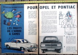 PUB PUBLICITE AUTO ILLUSTREE PAR JIDEHEM OPEL REKORD ET PONTIAC ARBRES A CAMES - Matériel Et Accessoires