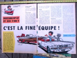 PUB PUBLICITE AUTO ILLUSTREE PAR JIDEHEM MUSTANG HP GT ET ECO F 100 V - Matériel Et Accessoires