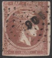 GREECE - 1862 1 L Hermes. Scott 16. Used - Usati