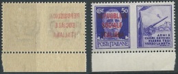 1944 RSI PROPAGANDA GUERRA 50 CENT VARIETà DECALCO MNH ** - W172-5 - War Propaganda