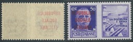 1944 RSI PROPAGANDA GUERRA 50 CENT VARIETà DECALCO MNH ** - W173-3 - Propagande De Guerre