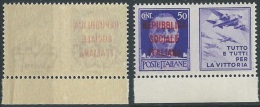 1944 RSI PROPAGANDA GUERRA 50 CENT VARIETà DECALCO MNH ** - W175-5 - Propaganda Di Guerra