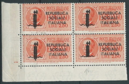 1944 RSI ROMA ESPRESSO 2,50 LIRE VARIETà PARTE BASSA FUSTO MANCANTE MNH ** W170 - Posta Espresso