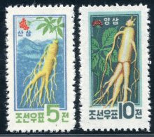 Korea 1961, SC #274-75, Ginseng, Medicinal Plant - Plantes Médicinales