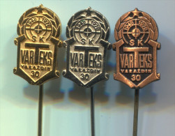 ARCHERY / SHOOTING - Club VARTEKS, Varazdin Croatia , Vintage Pin Badge, 3 Pieces - Tir à L'Arc