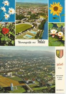 WELS Oberösterreich Statutarstadt Luftbild 2 Karten 1975 - Wels