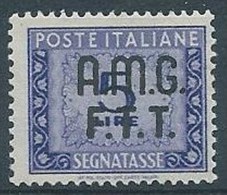 1947-49 TRIESTE A SEGNATASSE 2 RIGHE 5 LIRE MNH ** - W176 - Taxe