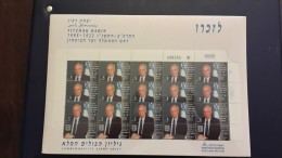 Israel-commemorative Stamp Sheet-yitzhak Rabin-mint In Folder - Briefe U. Dokumente