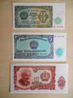 BULGARIE - Billets De 3 Leva, 5 Leva Et 10 Leva. - Bulgarie