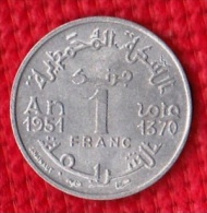 1 PIECE MAROC EMPIRE CHERIFIEN MAROCCO AN 1951/1370 - 1 FRANC (N°34) - Marokko