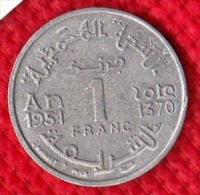 1 PIECE MAROC EMPIRE CHERIFIEN MAROCCO AN 1951/1370 - 1 FRANC (N°39) - Maroc