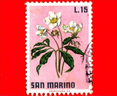 SAN MARINO - Usato - 1971 - Fiori - Flowers - Fleurs - 15 L. • Helleborus Niger - Usados
