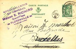 560/23 -  LA GAUME - Entier Petit Sceau FLORENVILLE 1935 - Cachet Quincaillerie Richard - Postkarten 1934-1951
