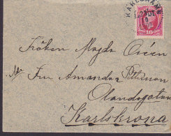 Sweden KARLSHAMN 1902 Cover Brief To KARLSKRONA (Arrival) (2 Scans) - Covers & Documents