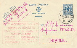 567/23 -  LA GAUME - Entier Lion Héraldique VIRTON 1952 - Cachet Quincaillerie Wery-Bradfer à SAINT MARD - Briefkaarten 1951-..