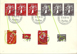 Brief   "Schweiz. Landesausstellung"  (zwei Dreierstreifen)                1939 - Se-Tenant