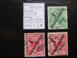 1896  "dreizeiliger Schräger Aufdruck "  5 +10 Pfennig    2 Verschieden Rot, Einmal Fetter Aufdruck     LOT 628 - Afrique Orientale