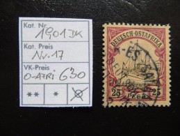 1901  " Kolonial-Schiffszeichnung "   Ohne Wz.  25 Pesa  Violett, Schwarz    Gestempelt    LOT 630 - Duits-Oost-Afrika