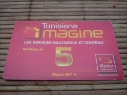 Prepaidcard  Tunesie 5 Dinars Used 2 Scans - Tunisie