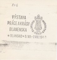 J1086 - Czechoslovakia (1945-79) Control Imprint Stamp Machine (R!): Blansko; Moravian Karst; Exhibition Of Work And ... - Probe- Und Nachdrucke