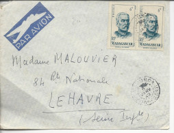 Enveloppe Oblit Majunga 1949 Timbres 314x2 - Storia Postale