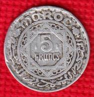 1 PIECE MAROC EMPIRE CHERIFIEN MAROCCO AN 1370 - 5 FRANCS (N°47) - Marokko