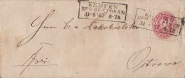 Preussen Brief EF Minr.16 R3 Kempen Reg. Bez. Posen 31.8.67 - Lettres & Documents