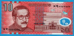 BANGLADESH 10 TAKA  2000  Sheikh Mujibur Rahman P# 35 POLYMER   UNC - Bangladesh