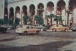 RUSSIA. Postcard  Sochi - Railway Station - Bahnhof   1958  - Taxi Car - Taxis & Fiacres