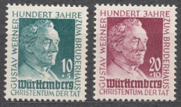 Germany France Occupation 1949 French Zone Wuttemberg Mi#47-48 Mint Never Hinged - Sonstige & Ohne Zuordnung