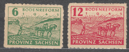 Germany Soviet Zone Provinz Sachsen 1945 Mi#85-86 D Roulletted Mint Hinged - Andere & Zonder Classificatie