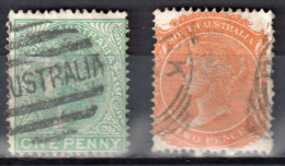 South Australia 1895 Queen Victoria - Mi 71-72A - Perf 15 - Used - Gebraucht