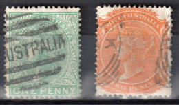 South Australia 1895 Queen Victoria - Mi 71-72A - Perf 15 - Used - Used Stamps