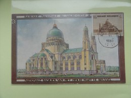 CARTE MAXIMUM CARD BASILIQUE NATIONALE DU SACRE COEUR A BRUXELLES BELGIQUE - 1934-1951