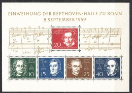 Germany 1959 Bethoven Mi#Block 2 Mint Never Hinged - Other & Unclassified