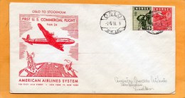 Norway 1946 First USA Commercial Flight FAM 24 Air Mail Cover Mailed - Lettres & Documents