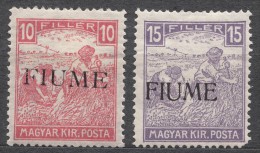 Italy WWI Occupation Fiume 1918 White Numbers Sassone#22-23 Mi#6-7 Mint Hinged - Fiume
