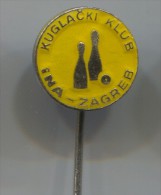 BOWLING - Club INA Zagreb Croatia, Vintage Pin Badge, Enamel - Bowling