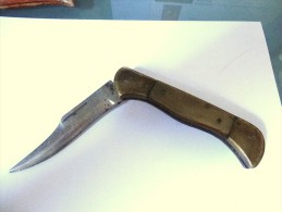 ANCIEN COUTEAU MANCHE EN CORNE - Knives/Swords